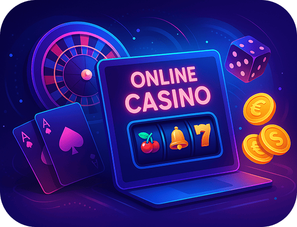 Гръцко онлайн казино с виртуални игрални маси, слот игри и ярки светлини